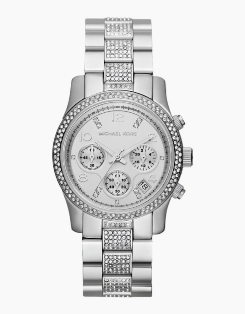 Michael Kors MK5825 Runway Silver Glitz Chronograph Ladies Watch