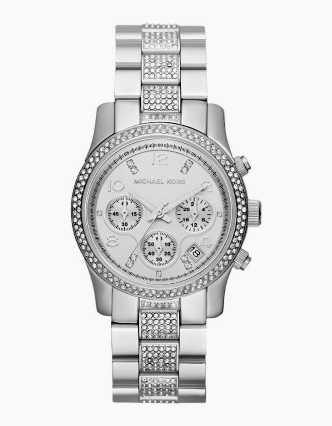 Michael Kors MK5825 Runway Silver Glitz Chronograph Ladies Watch