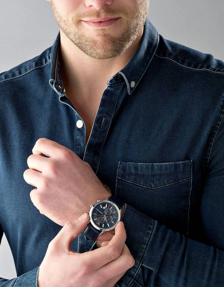 Emporio Armani AR11216 Renato Blue Leather Chronograph Men's Watch
