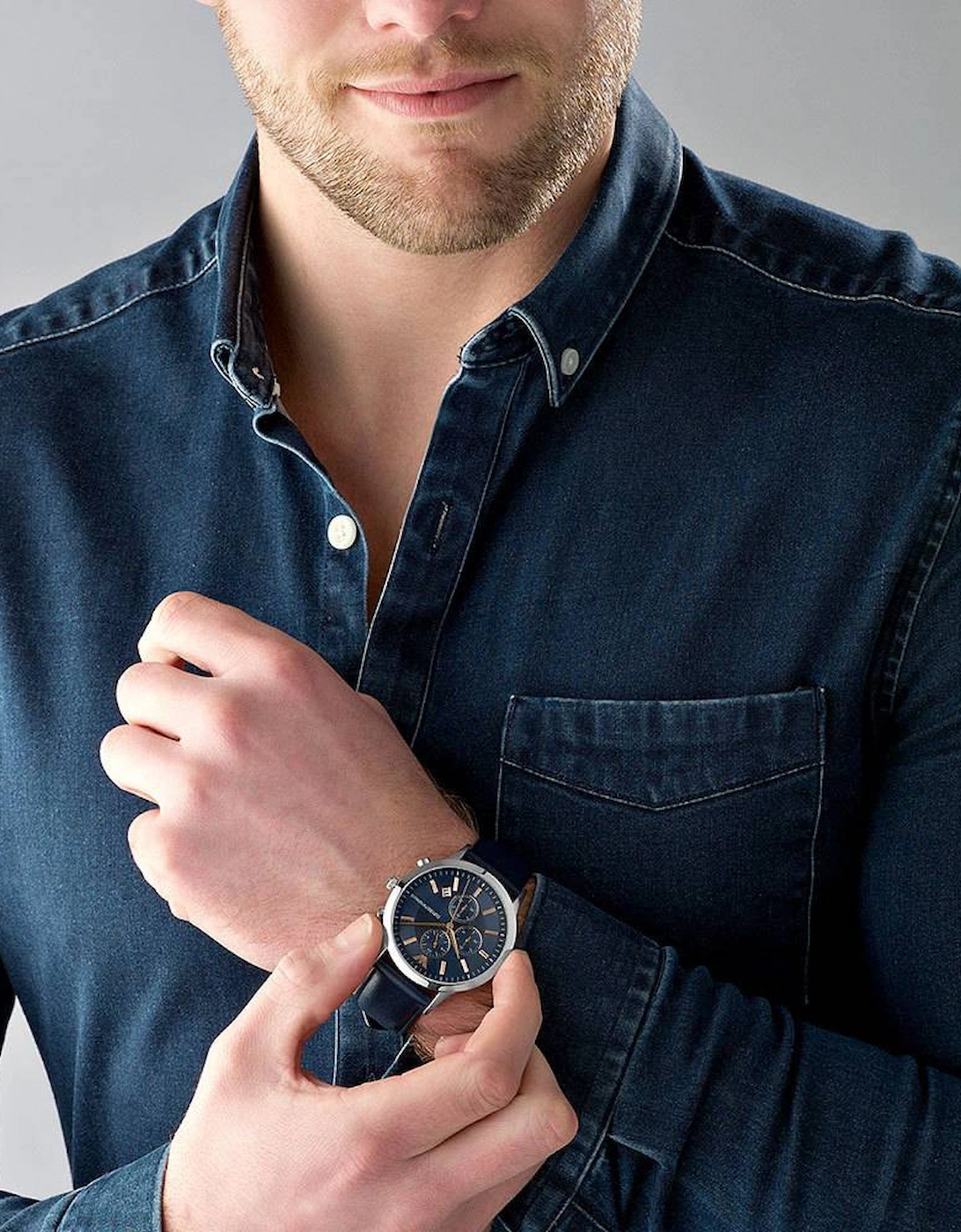Emporio Armani AR11216 Renato Blue Leather Chronograph Men's Watch