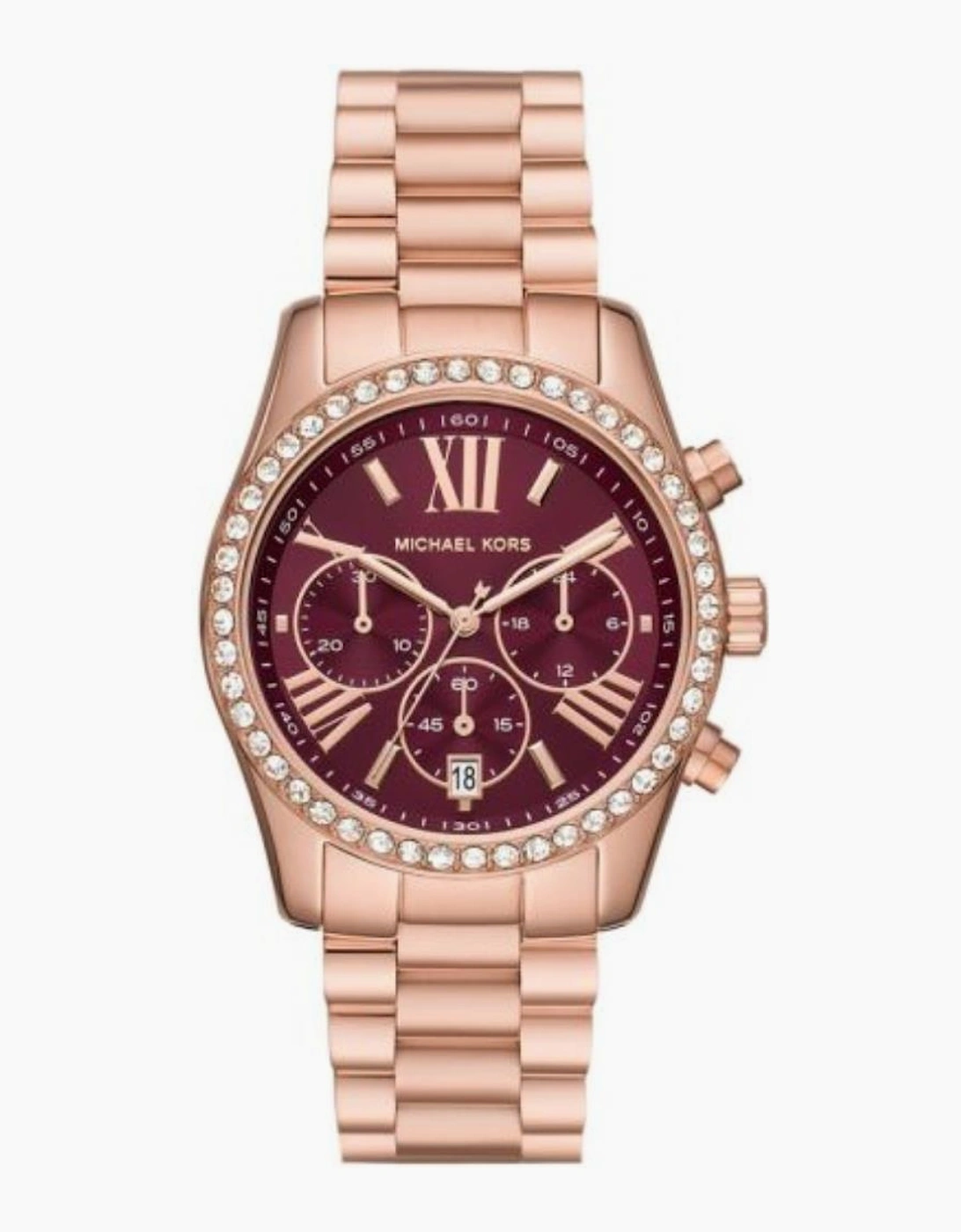 Women's Michael Kors MK7275 Chronograph Rose Gold Ladies Watch - Brown