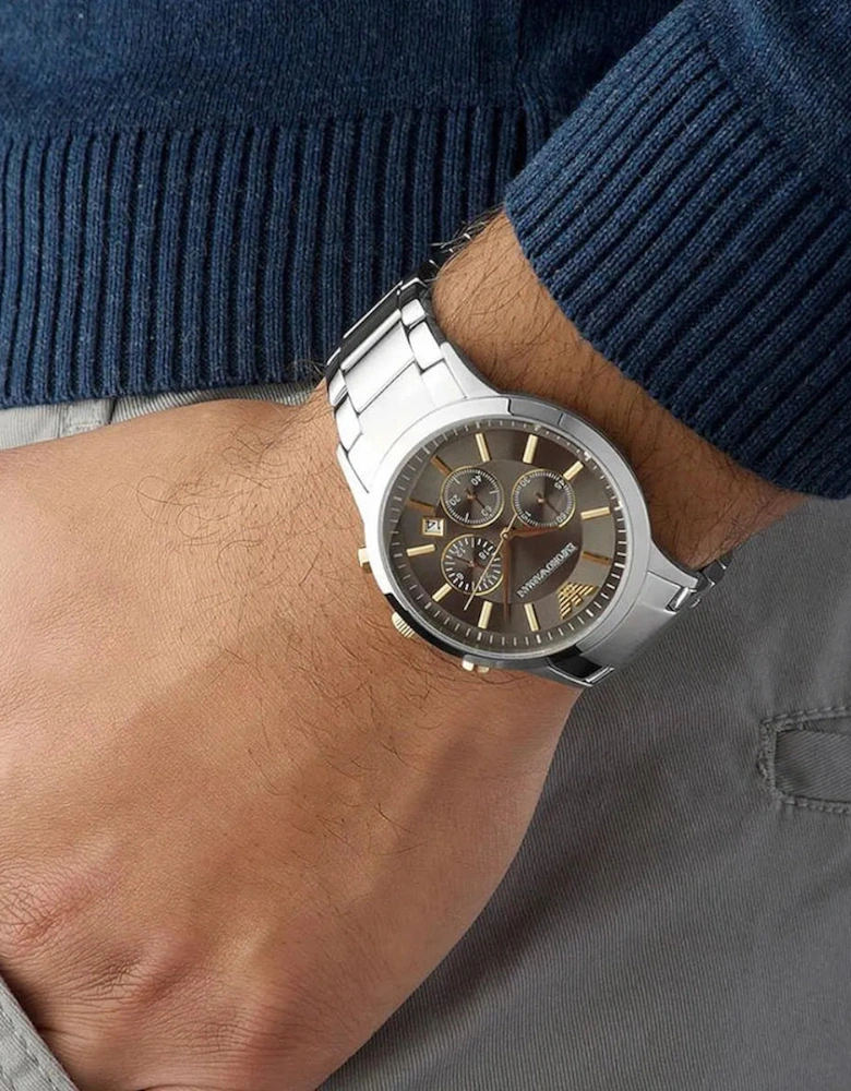 Emporio Armani AR11047 Silver Chronograph Men's Watch