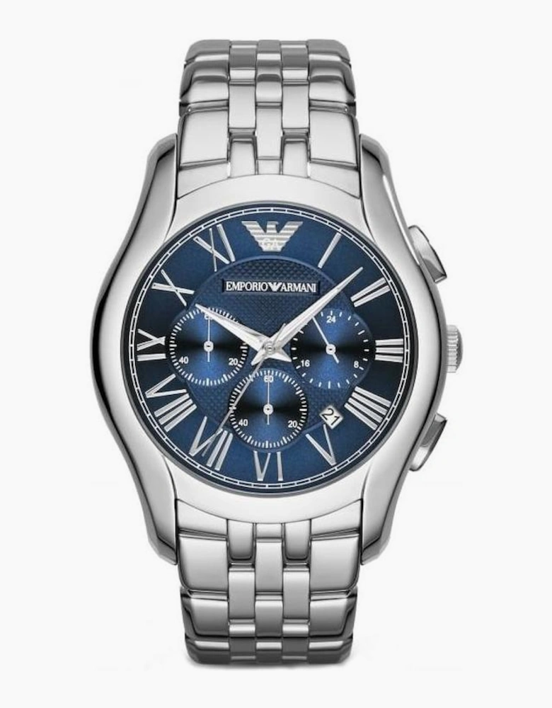 Emporio Armani AR1787 Blue Dial Silver Chronograph  Men's Watch