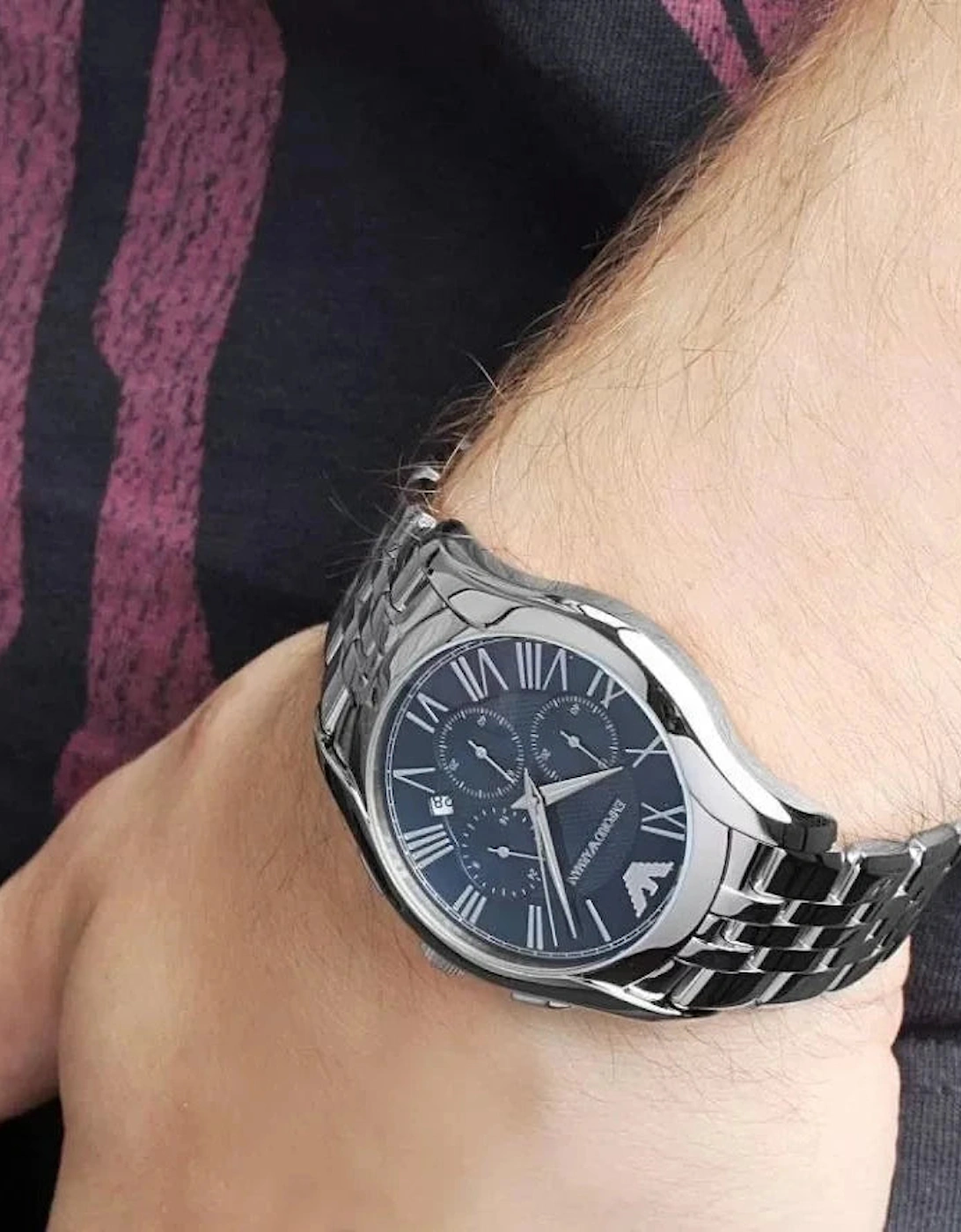 Emporio Armani AR1787 Blue Dial Silver Chronograph  Men's Watch