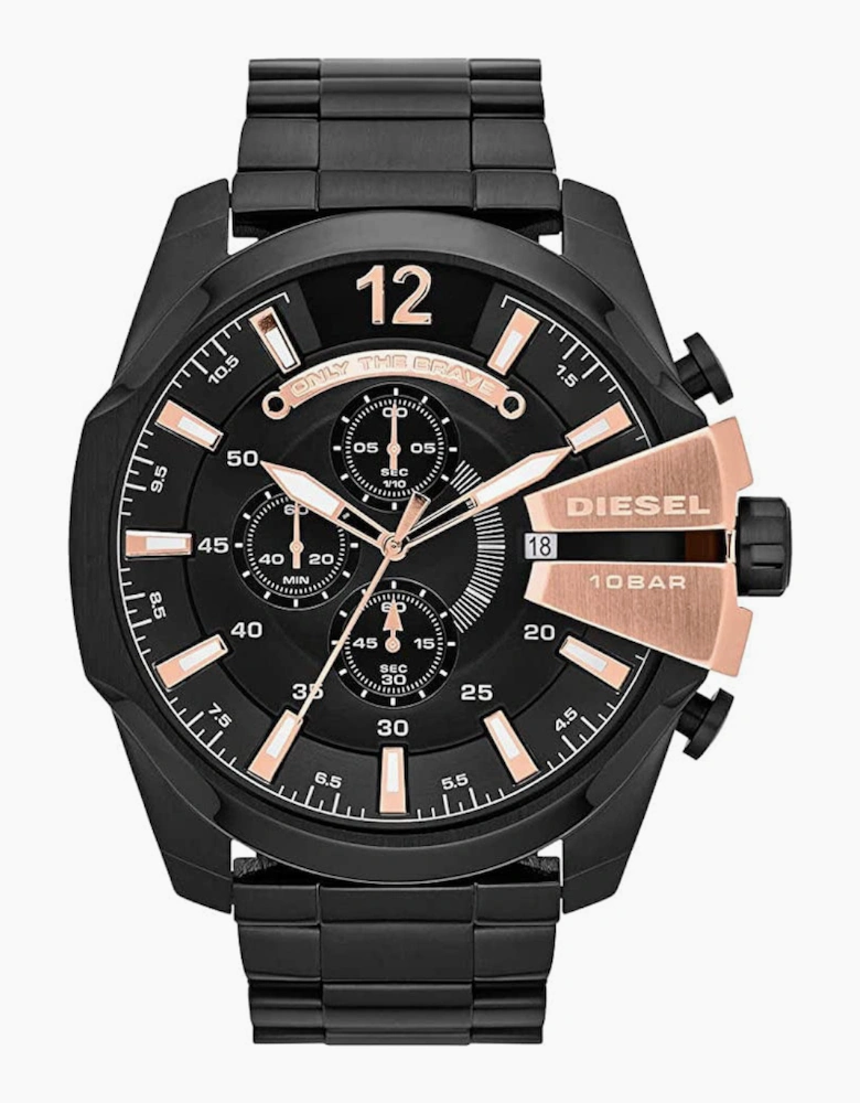 Diesel DZ4309 Mega Chief Black Rose Gold Chronograph Men's Watch