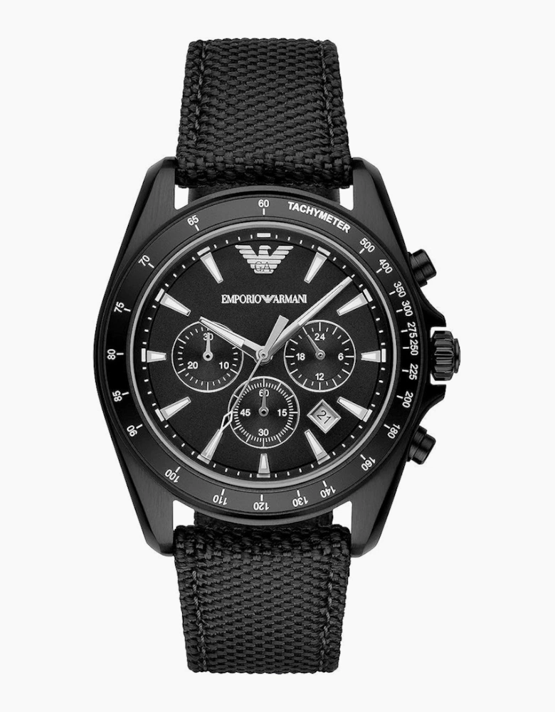 Emporio Armani  AR6131 Black Fabric Strap Chronograph  Men's Watch