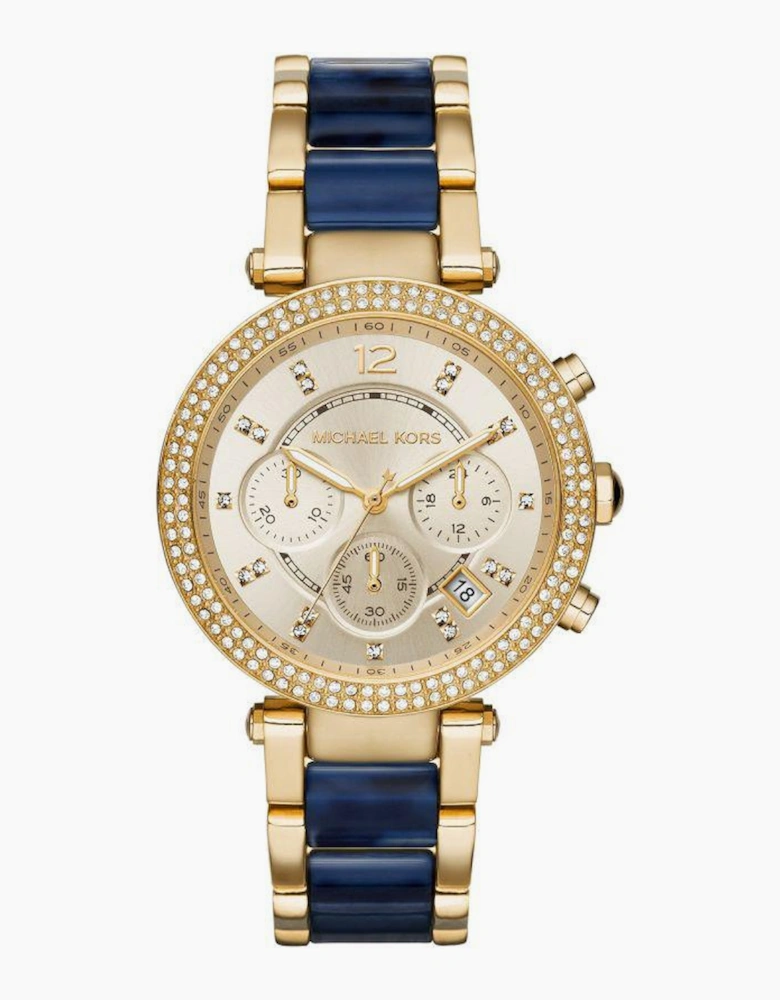 Michael Kors MK6238 Parker Two-Tone Blue Chronograph Ladies Watch