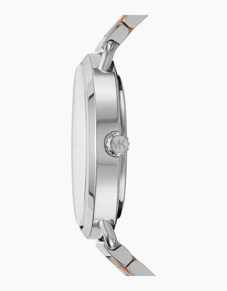 Michael Kors MK3709 Silver & Rose Gold Portia Bracelet Ladies Watch
