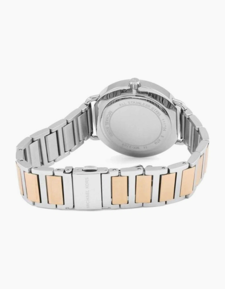 Michael Kors MK3709 Silver & Rose Gold Portia Bracelet Ladies Watch