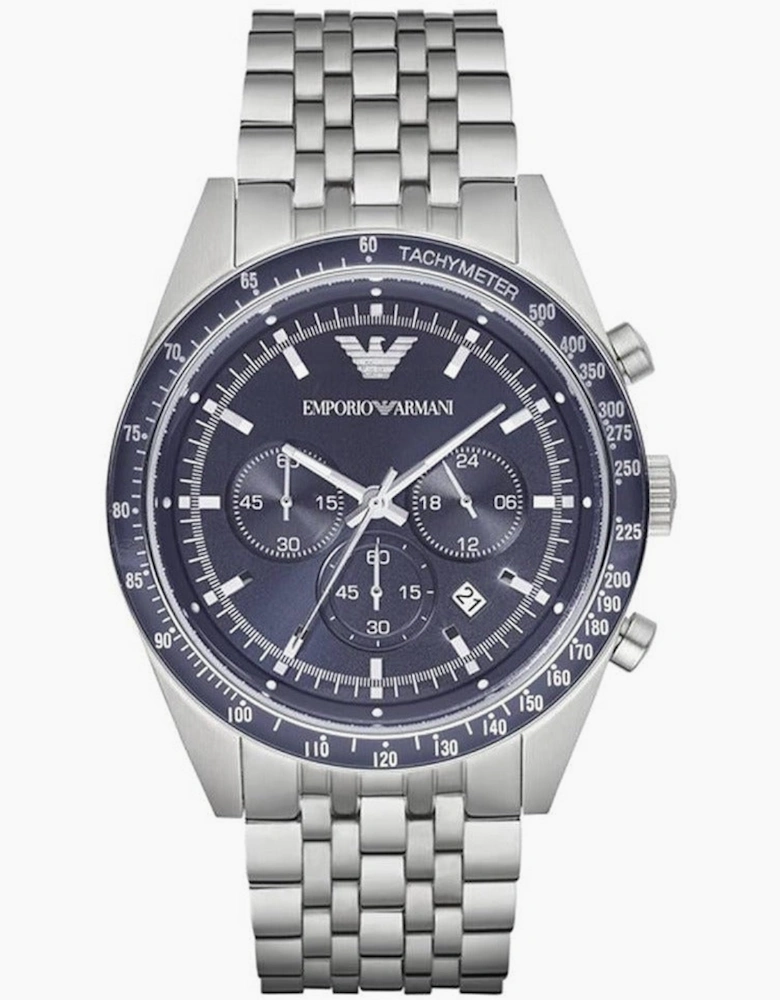 Emporio Armani  AR6072 Blue Dial Silver Men's Watch