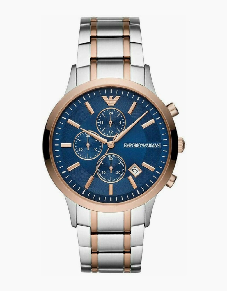 Emporio Armani AR80025 Rose Gold Blue Chronograph  Men's Watch