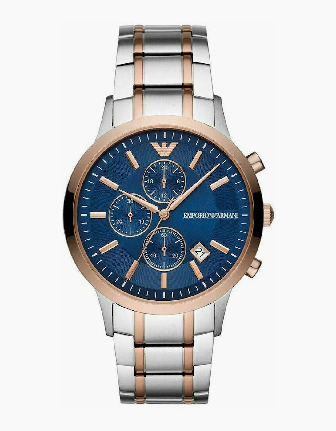 Emporio Armani AR80025 Rose Gold Blue Chronograph  Men's Watch
