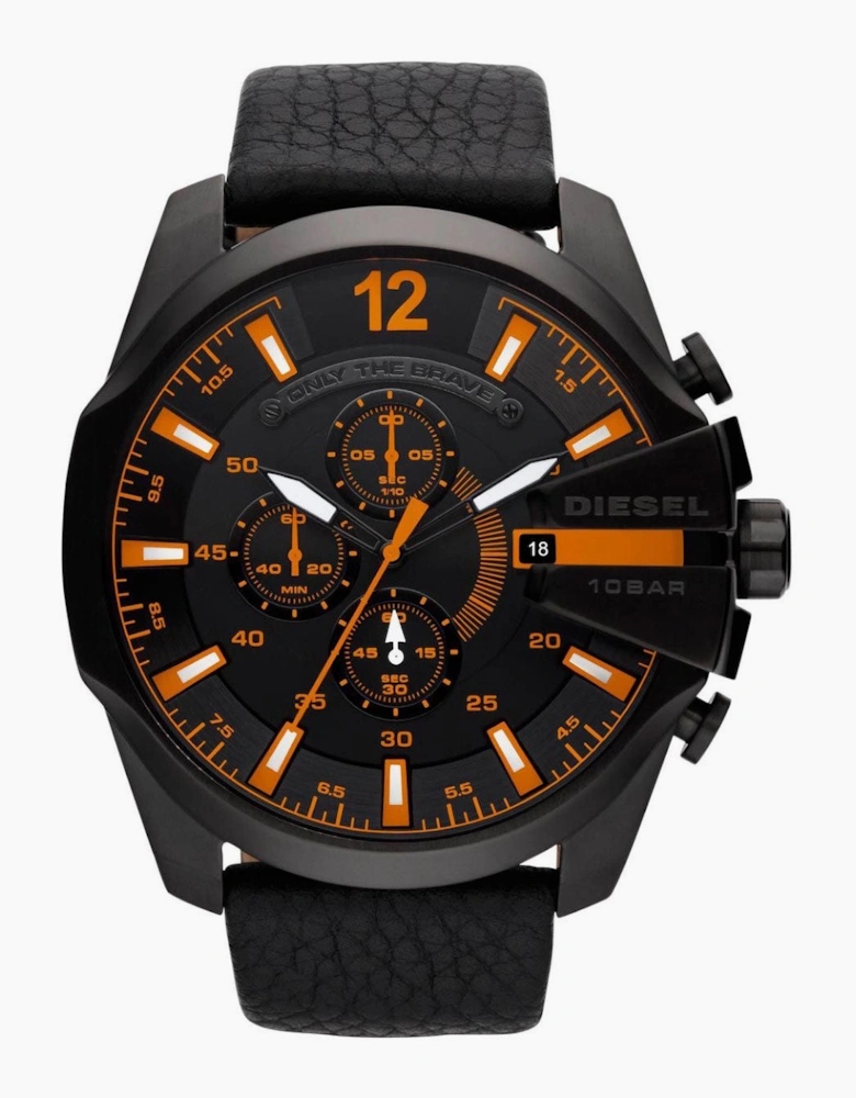 Diesel DZ4291 Master Chief Black Leather Chronograph Men's Watch