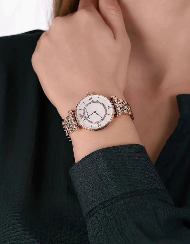 Emporio Armani AR1909 Rose Gold Metal Bracelet Ladies Watch