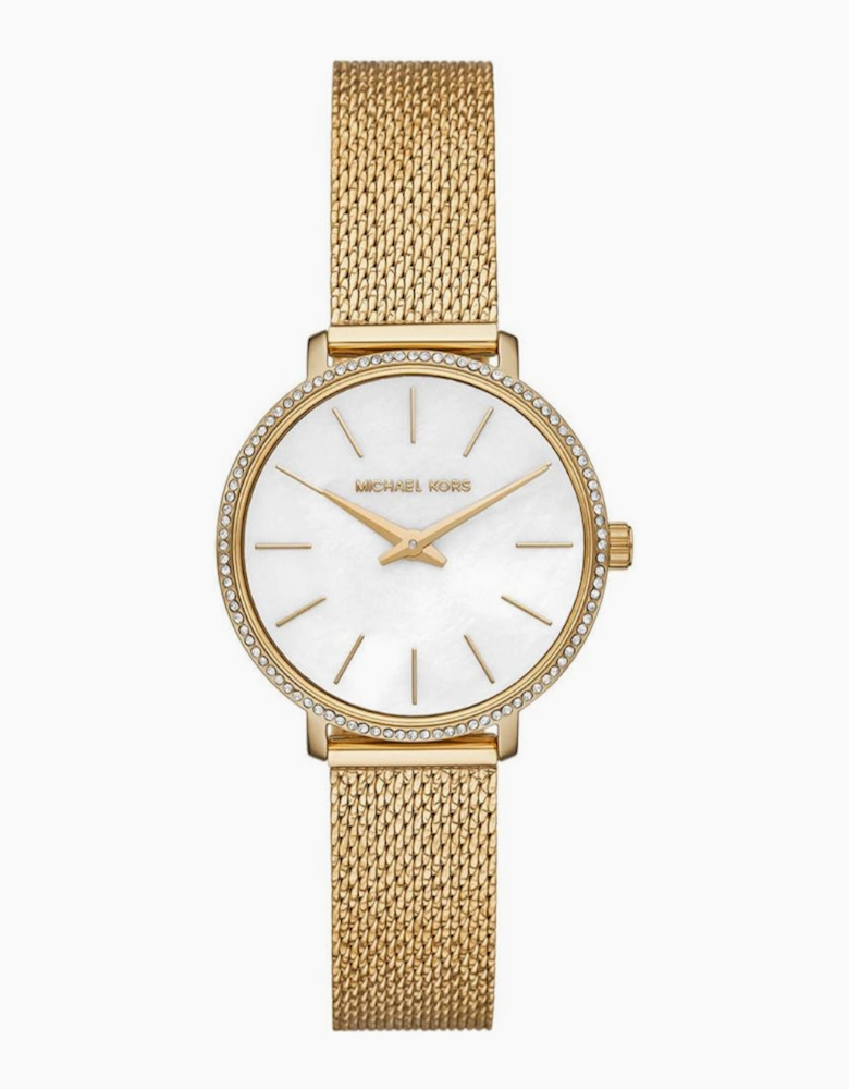 Michael Kors Ladies Gold Mini Pyper Pavé Watch MK4619