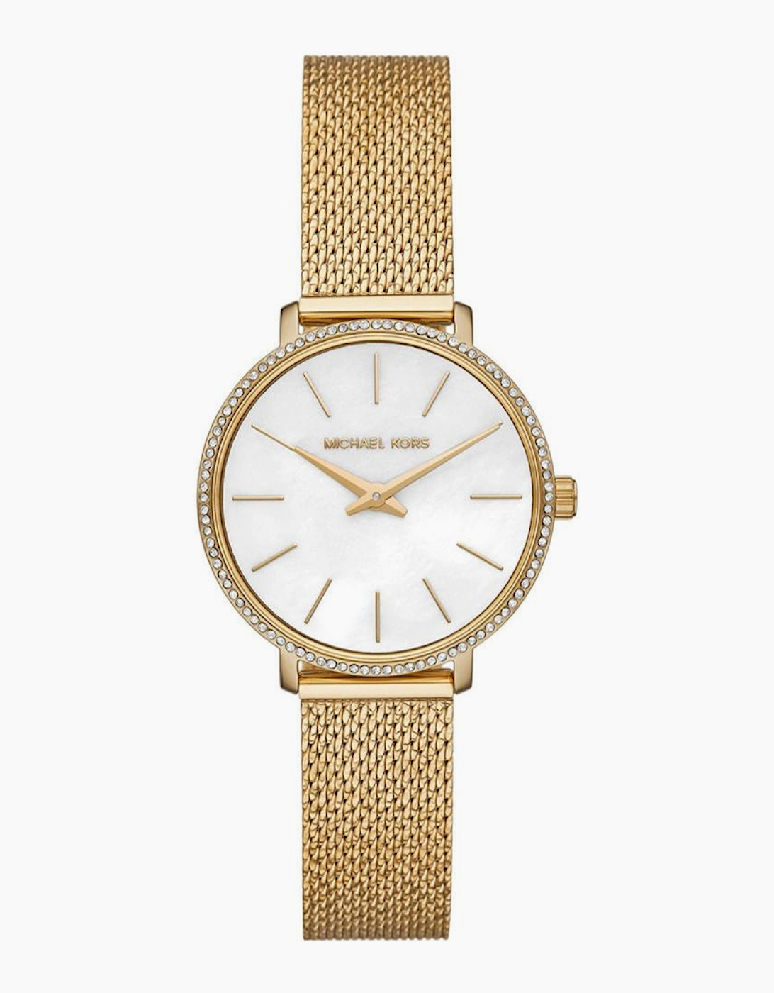 Michael Kors Ladies Gold Mini Pyper Pavé Watch MK4619