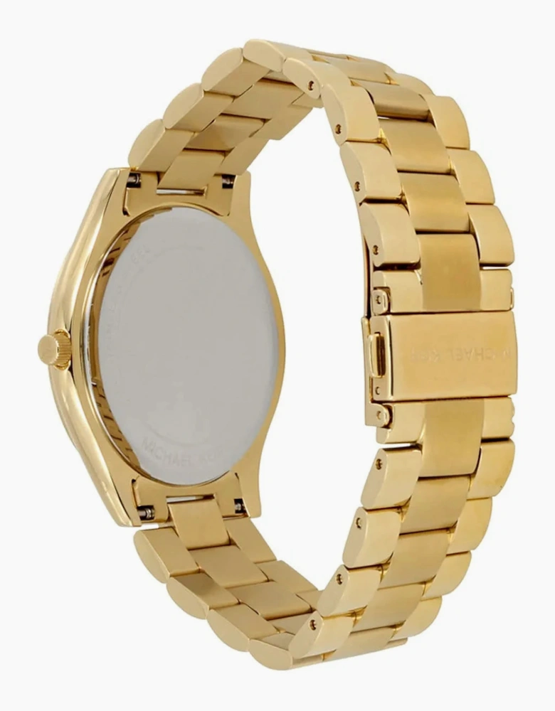 Michael Kors Ladies  Slim Runway Gold Watch MK3478