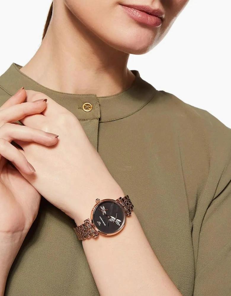 Emporio Armani AR11206 Gianni T-Bar Rose Gold Ladies Watch