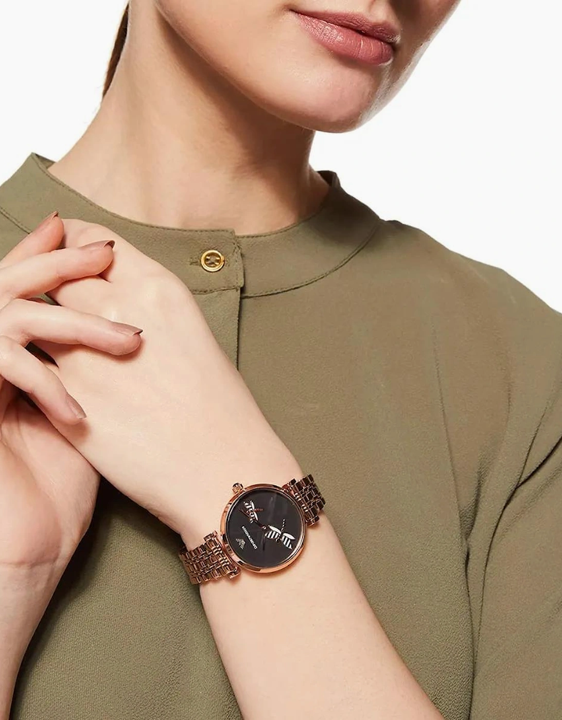 Emporio Armani AR11206 Gianni T-Bar Rose Gold Ladies Watch