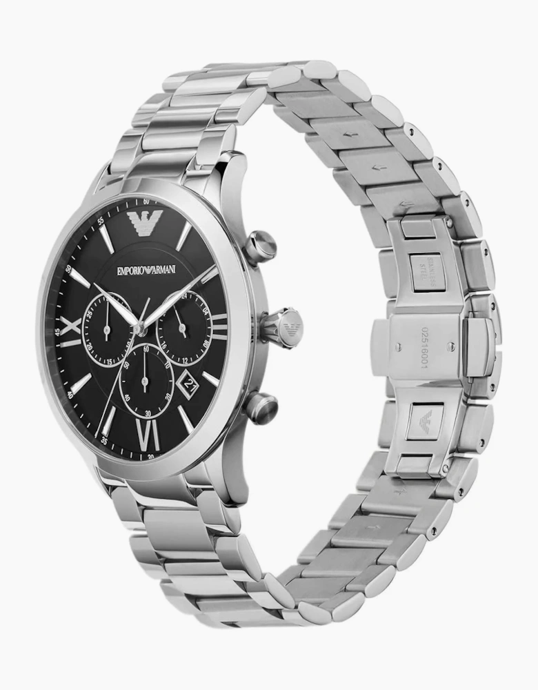 Emporio Armani  AR11208 Silver and Black Chronograph Men's Watch