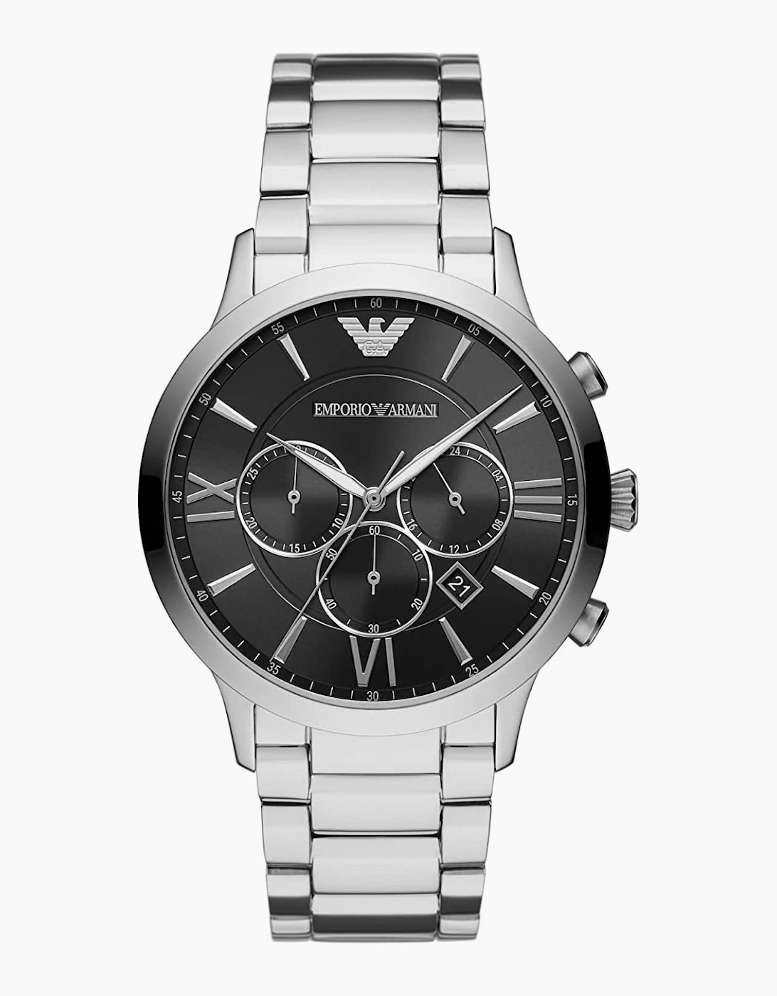 Emporio Armani  AR11208 Silver and Black Chronograph Men's Watch