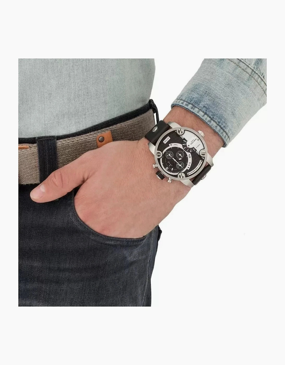 Diesel DZ7256 Silver & Black Little Daddy Chronograph Men's Watch