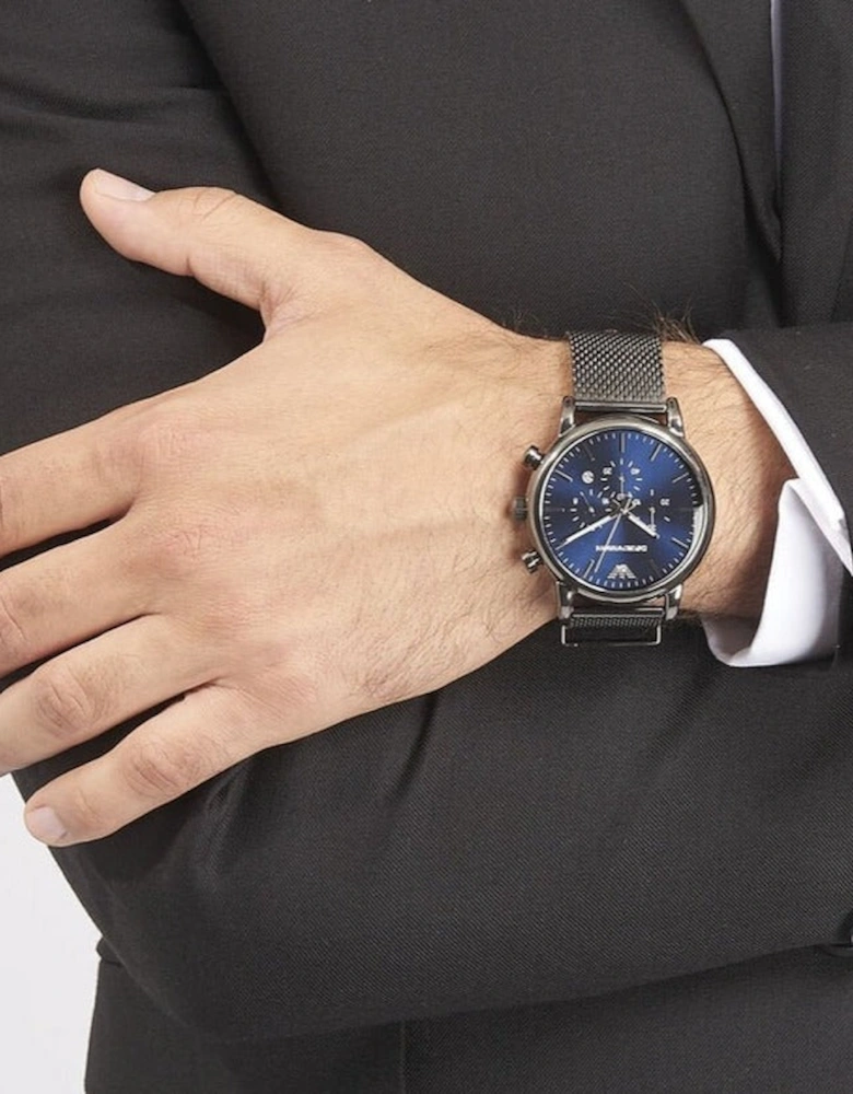 Emporio Armani  AR1979 Gunmetal Gray Mesh Chronograph  Men's Watch