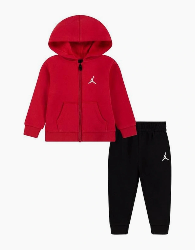 Air Jordan Fleece Unisex Hooded Full Zip Tracksuit Red/Black