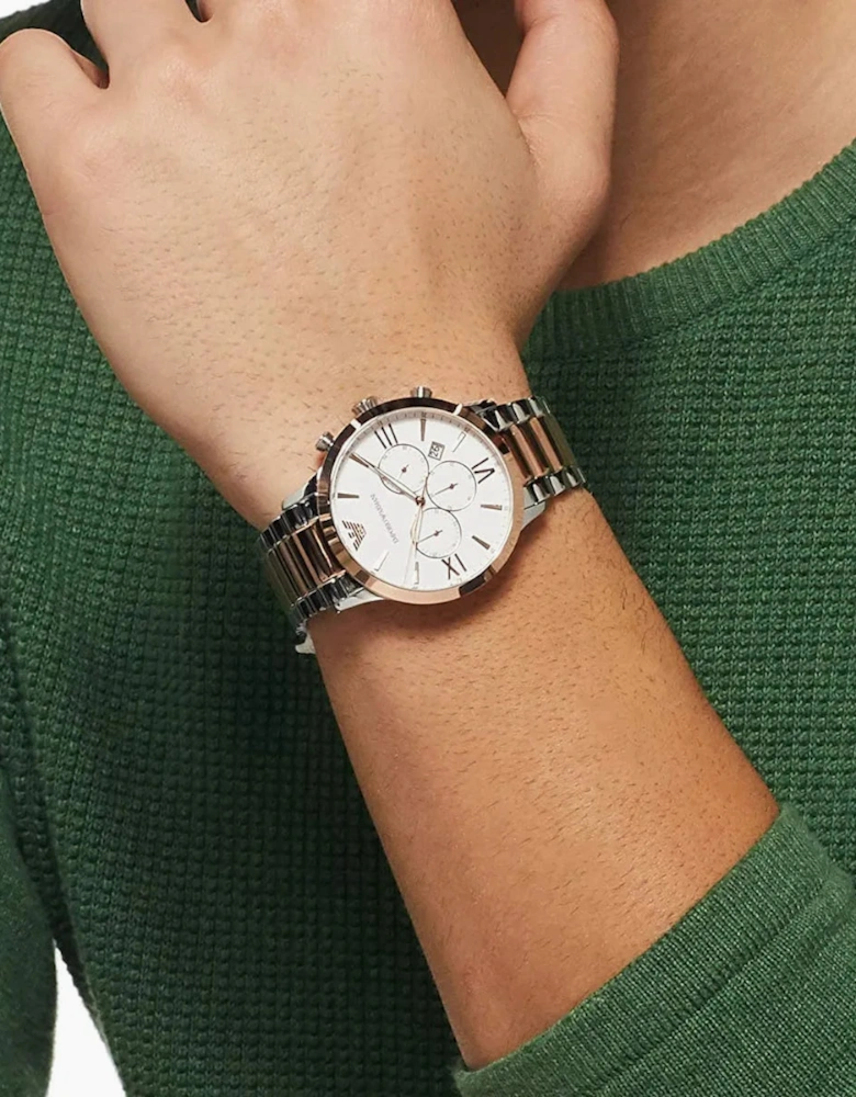 Emporio Armani AR11209 Silver and Rose Gold Men's Watch