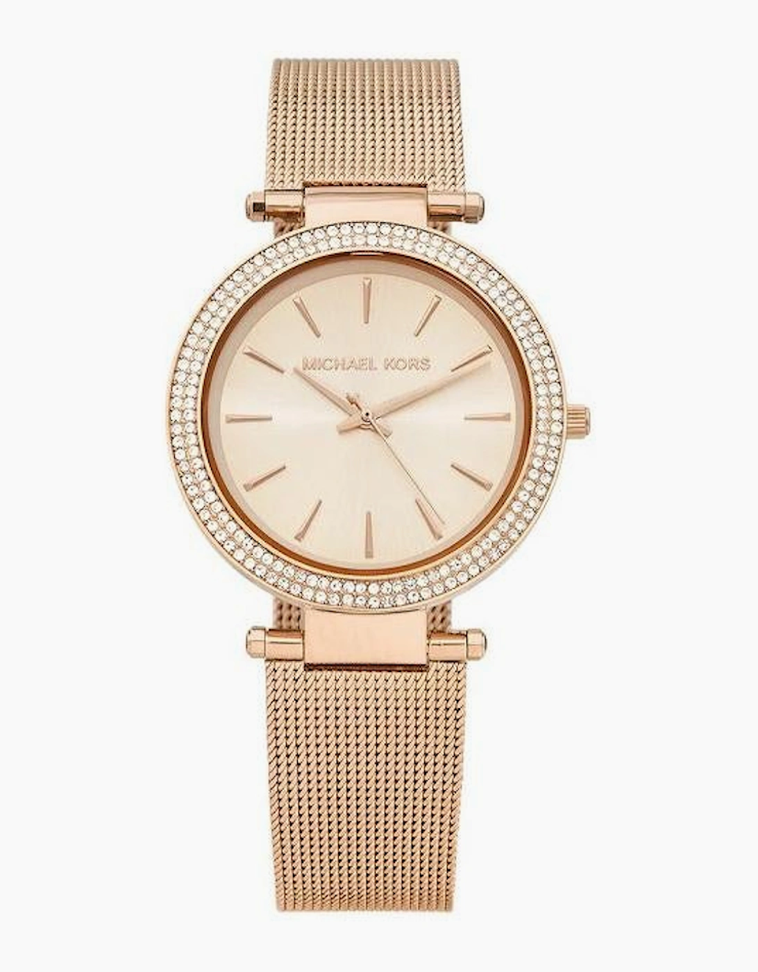 Women's Michael Kors MK3369 Darci Rose Gold Mesh Ladies Watch - White