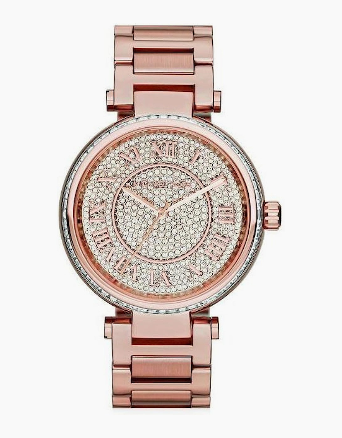 Women's Michael Kors MK5868 Skylar Crystal Rose Gold Ladies Watch - Silver