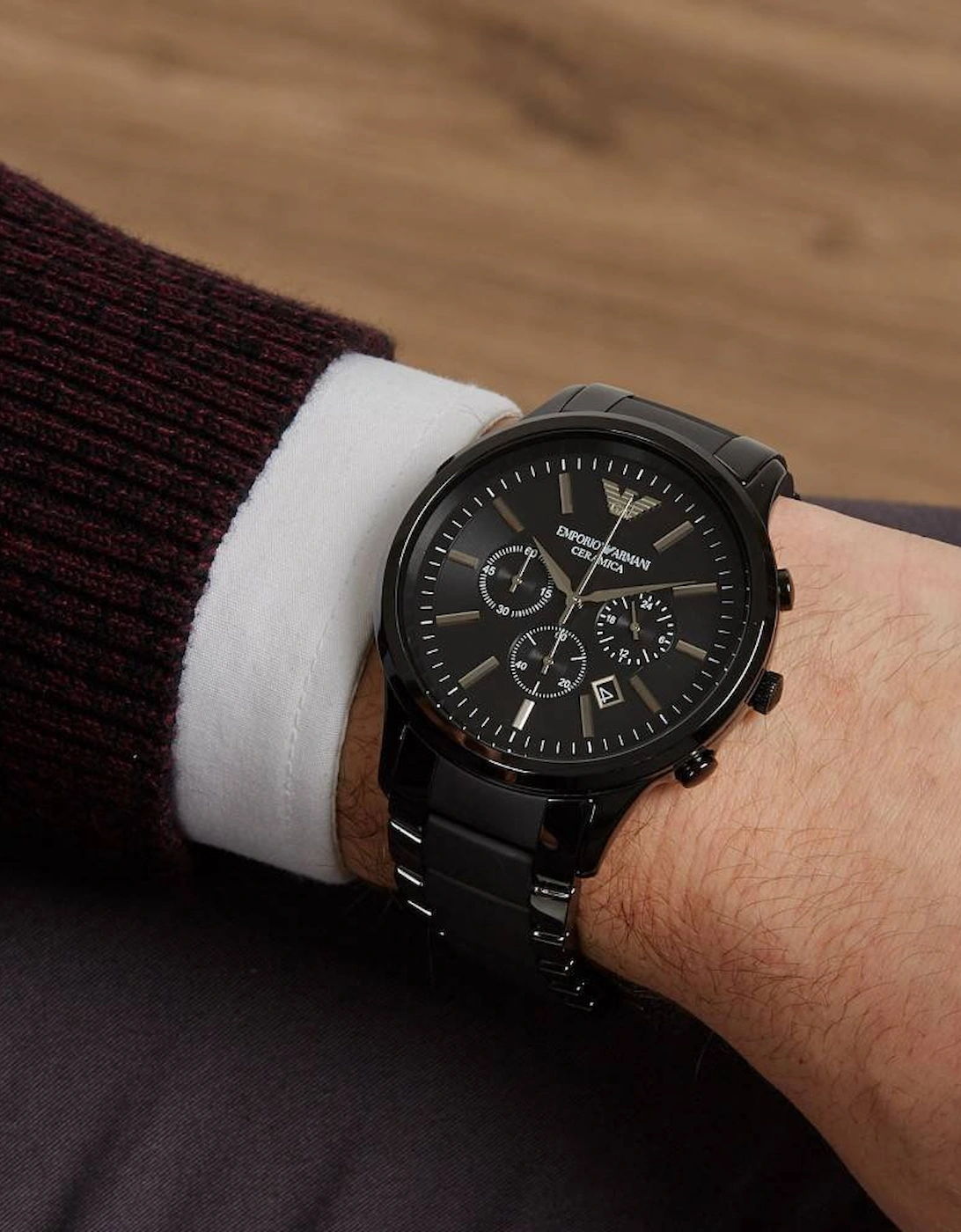 Emporio Armani  AR1451 Black Ceramic Chronograph Men's Watch