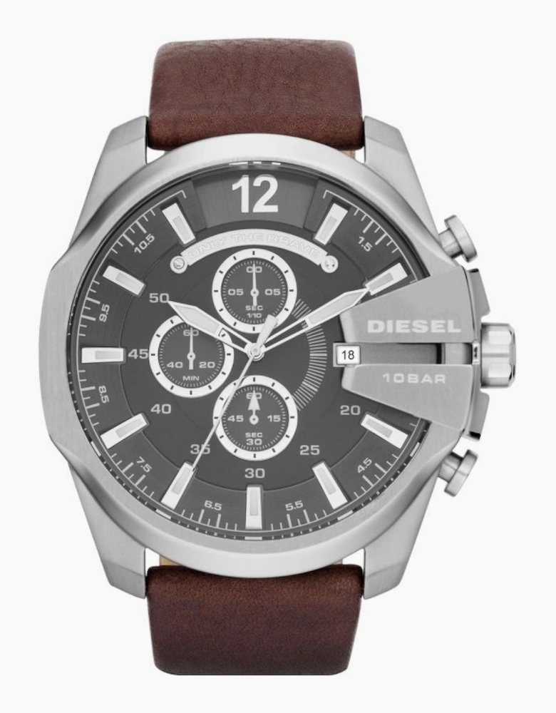 Diesel DZ4290 Mega Chief Brown Leather Chronograph Men's Watch