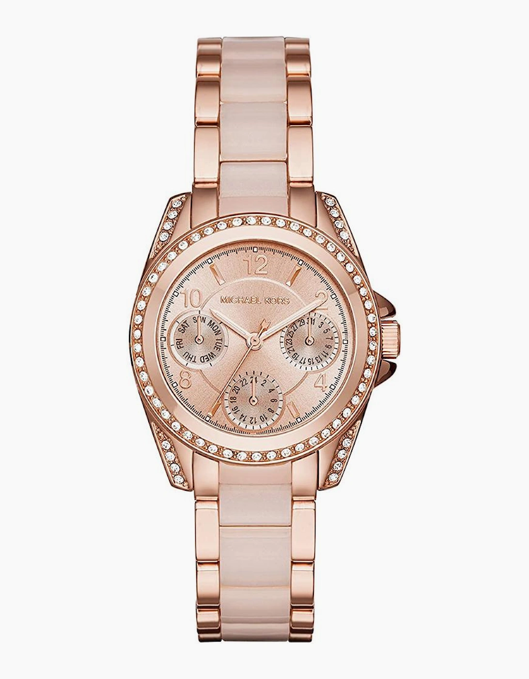Women's Michael Kors MK6175 Mini Blair Rose Gold Bracelet Ladies Watch - Rose Gold Tone Blush
