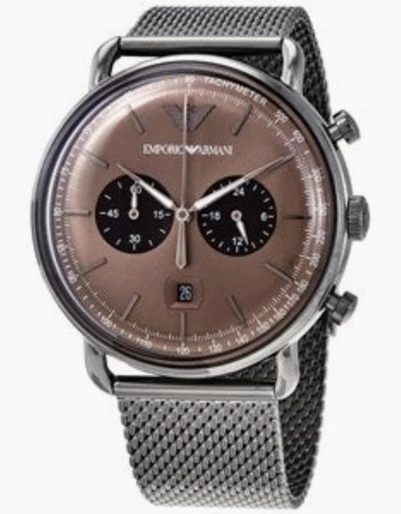 Emporio Armani AR11141 Gunmetal Gray Mesh Chronograph Men's Watch
