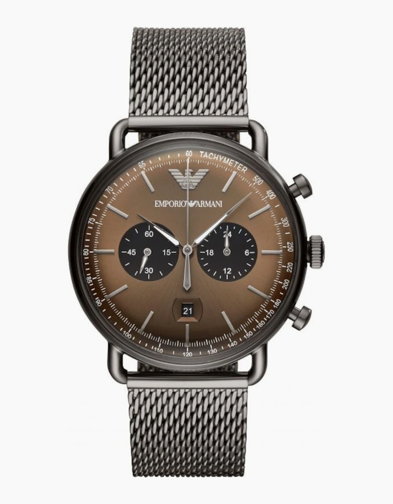 Emporio Armani AR11141 Gunmetal Gray Mesh Chronograph Men's Watch