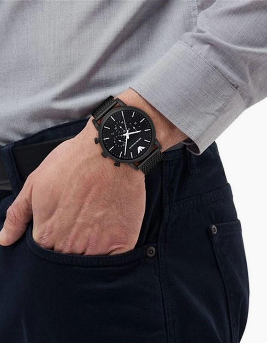 Emporio Armani  AR1968 Black Mesh Chronograph  Men's Watch