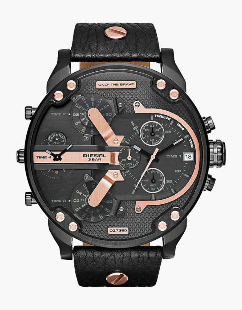 Diesel DZ7350 Daddy 2.0 Black Leather Chronograph Men's Watch