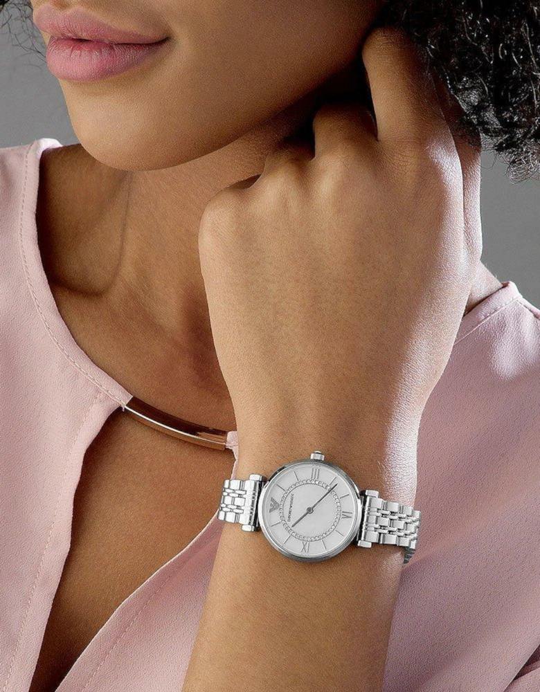 Emporio Armani AR1908 Silver Crystal Ladies Watch