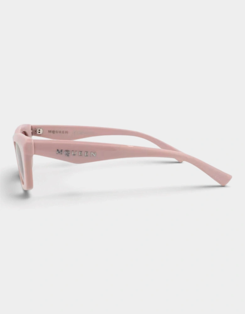 Square Frame Acetate Sunglasses Light Pink Silver