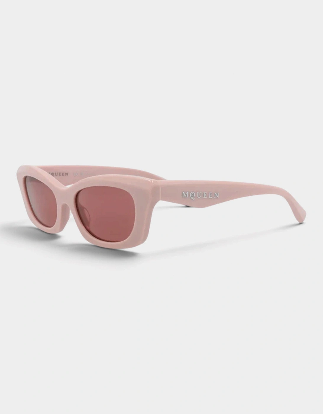 Square Frame Acetate Sunglasses Light Pink Silver