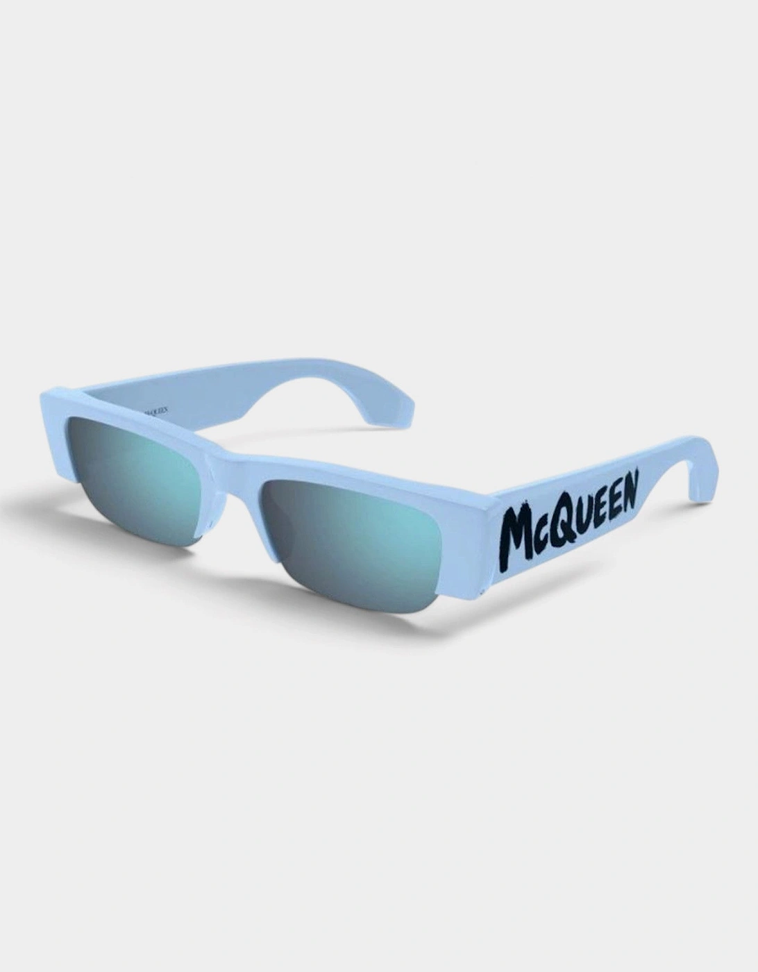 Square Rectangle Sunglasses Light Blue Black