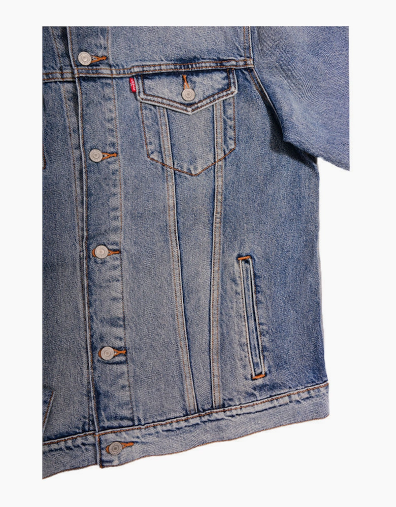 LEVIS Mens Denim Jacket Faded Blue Vintage Top
