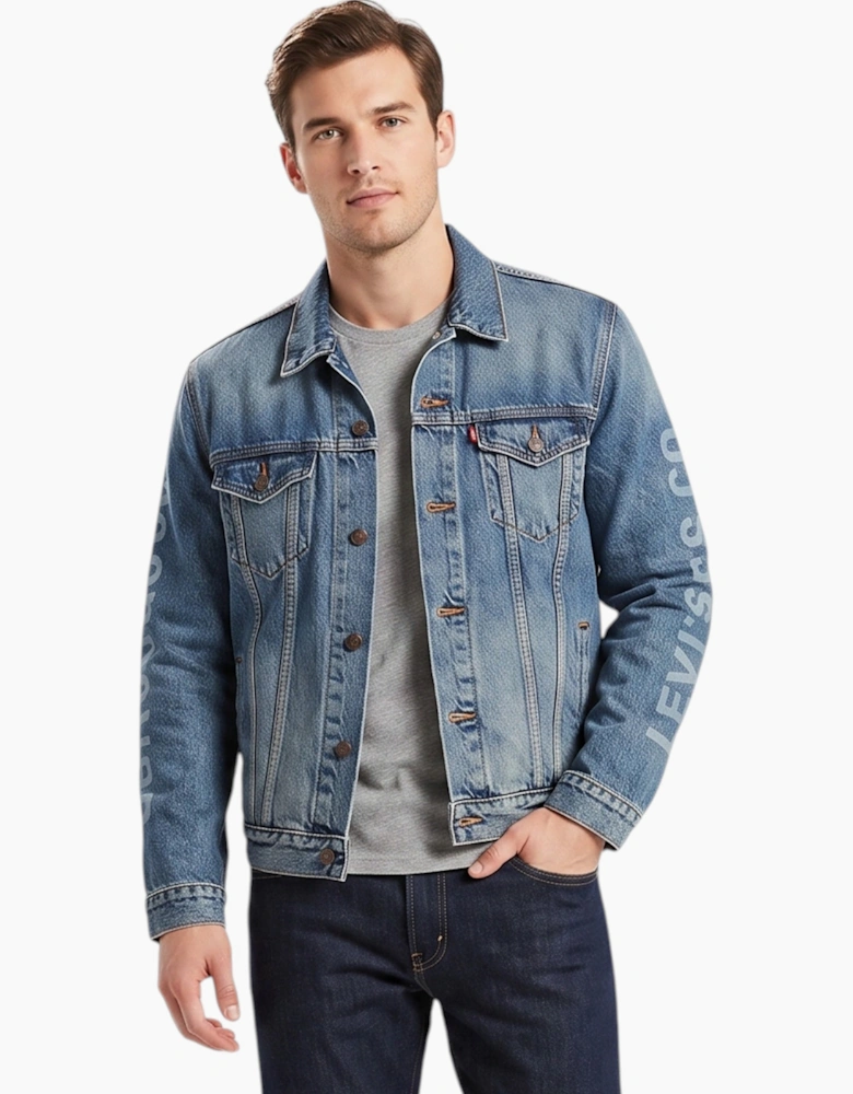 LEVIS Mens Denim Jacket Faded Blue Vintage Top