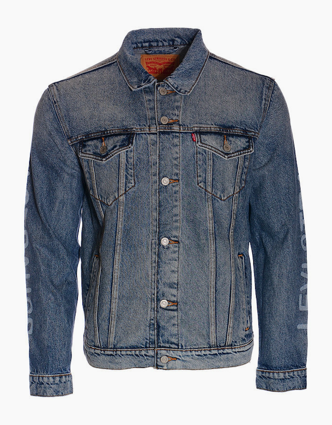 LEVIS Mens Denim Jacket Faded Blue Vintage Top