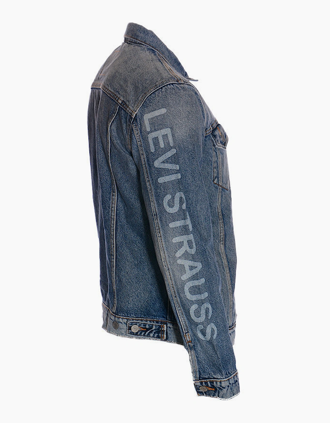 LEVIS Mens Denim Jacket Faded Blue Vintage Top