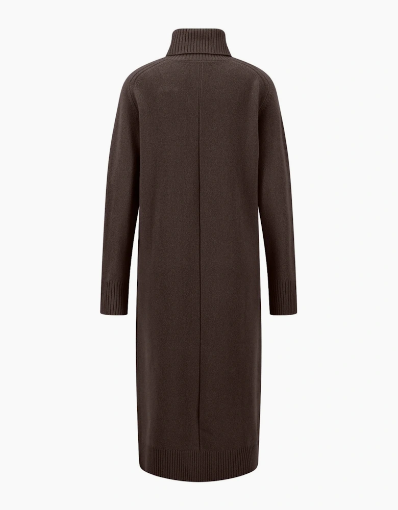 Merino wool jumper dress in Espresso