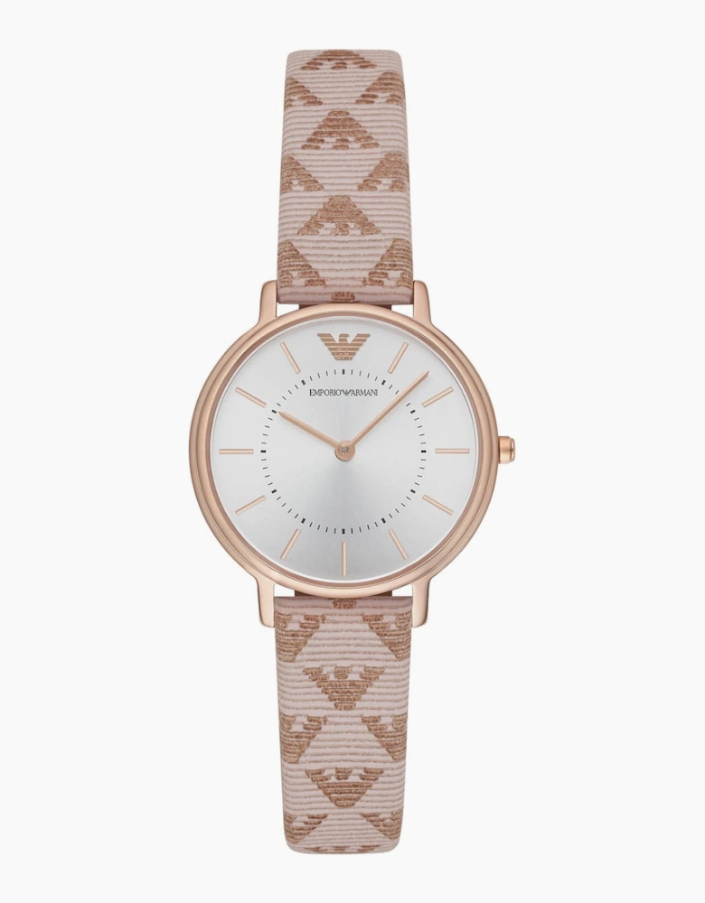 Emporio Armani AR11008 Classic White Branded Leather Ladies Watch