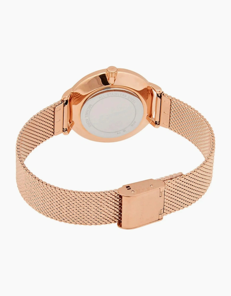 Michael Kors Ladies Rose Gold Mini Pyper Pav Watch MK4588
