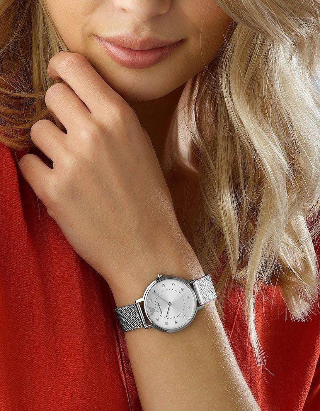Emporio Armani AR11128 Silver Mesh Ladies Watch